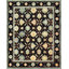 Palmettes Oriental Area Rug in Ebony/Teal/Yellow/Khaki