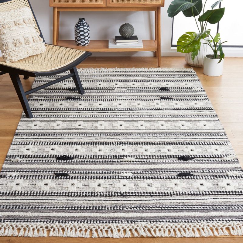 Tapis noir / ivoire Judsonia 282, Rectangle 9 pi x 12 pi