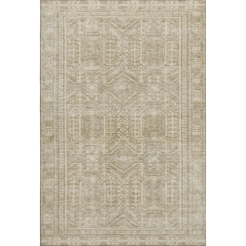 Premium Machine Washable Ashlynn Border Rug, Rectangle 10' x 14'