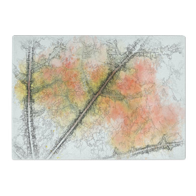 Tempered Glass the Leaf of a Sycamore Tree Chopping Board