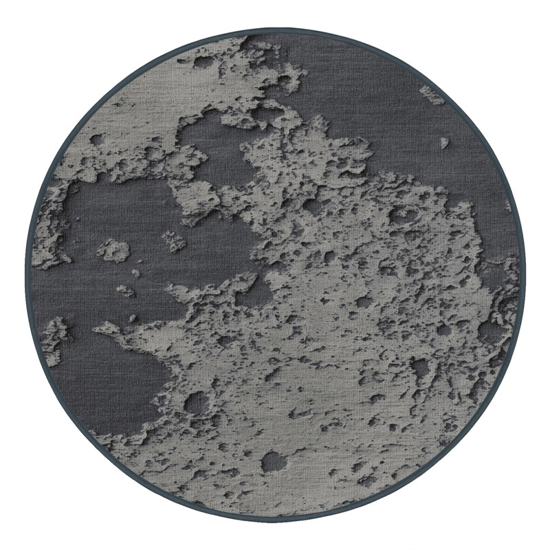 Tapis gris lavable à la machine, Rond 8 pi