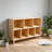 Solid Pine Wood 7-Compartment Storage Cabinet, 45.5"L X 29.1"H Fixed Shelves Organizer For Books/Toys/Home Décor, Modern Wooden Shelf ,Multi-Compartment Cabinet For Home/Office