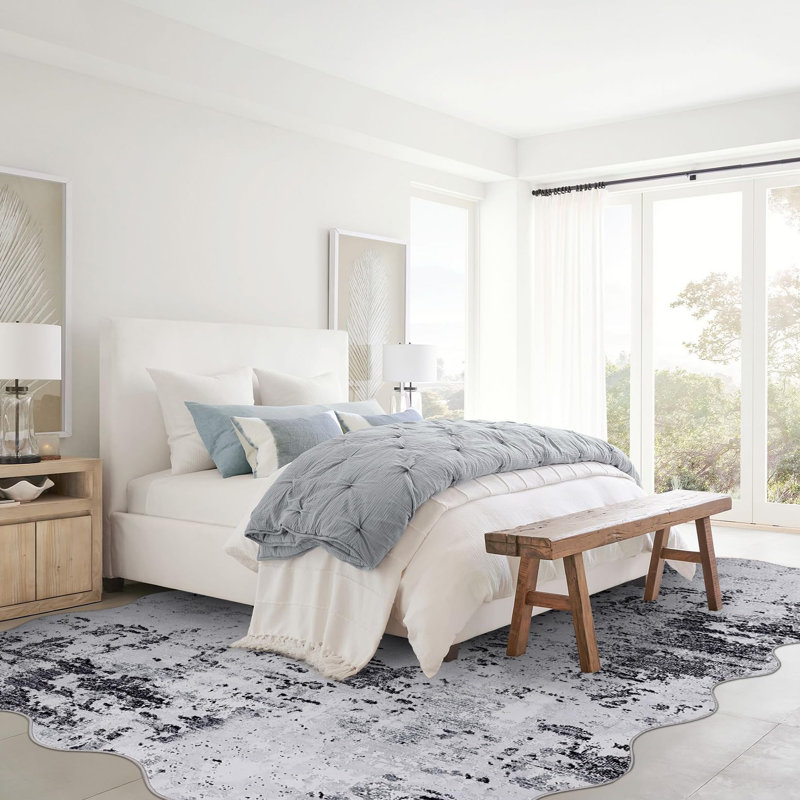 Rectangle Floral Area Rug, Light gray, 200*290cm