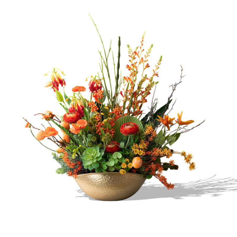 Ornement de décoration de salon élégant de style bouquet de fleurs artificielles haut de gamme