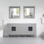 Meuble-lavabo sur pied en bois massif, 183 cm (L) x 89 cm (H), avec comptoir en quartz blanc de Carrare et double lavabo, gris titane-1500794683-1536459238