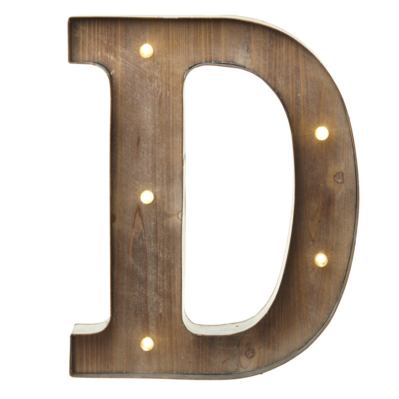 Della Text & Numbers Letter Block, D
