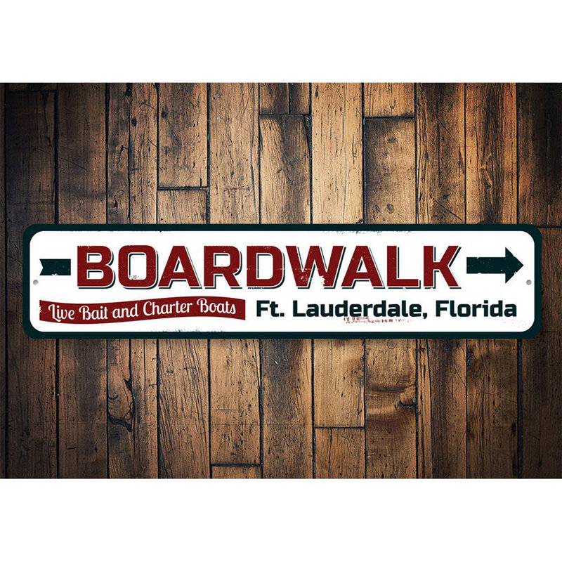 Panneau en métal Boardwalk Arrow, H 4 po x l 18 po x P 0,04 po
