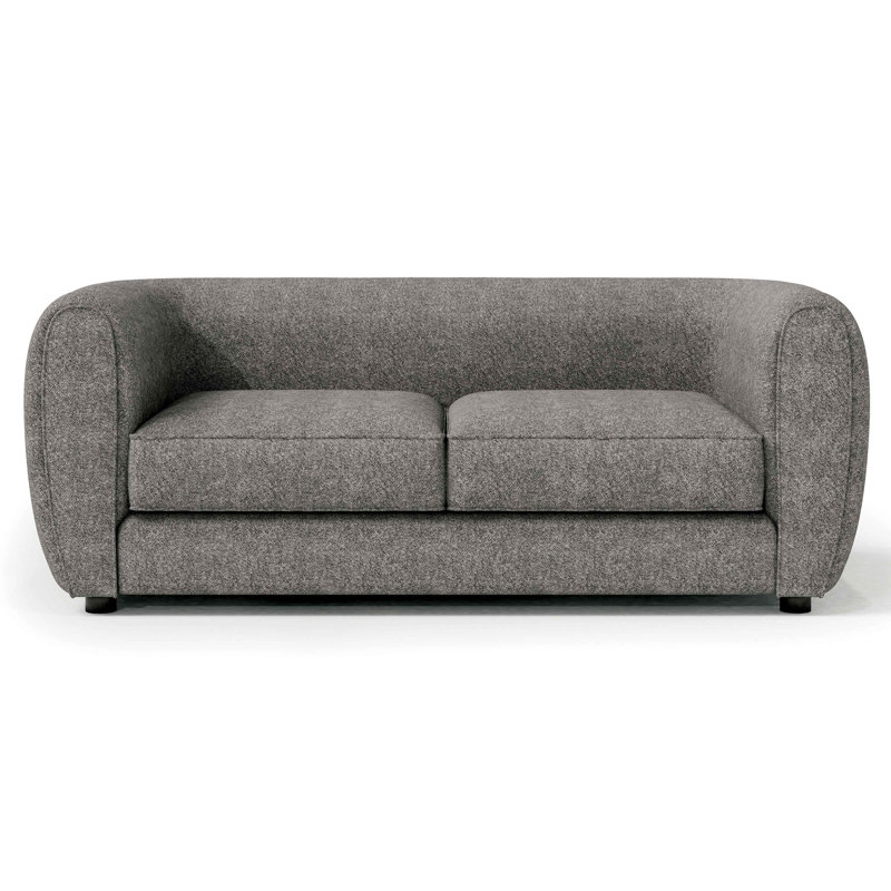 Celal 67'' Round Arm Loveseat, Charcoal Gray 100% Polyester