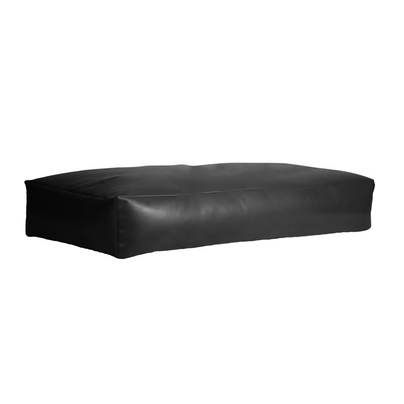 Faux Leather Refillable Bean Bag Lounger, Black