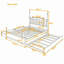 Grand lit plateforme à 2 tiroirs avec lit gigogne simple TG et tête de lit à broche classique-171670953