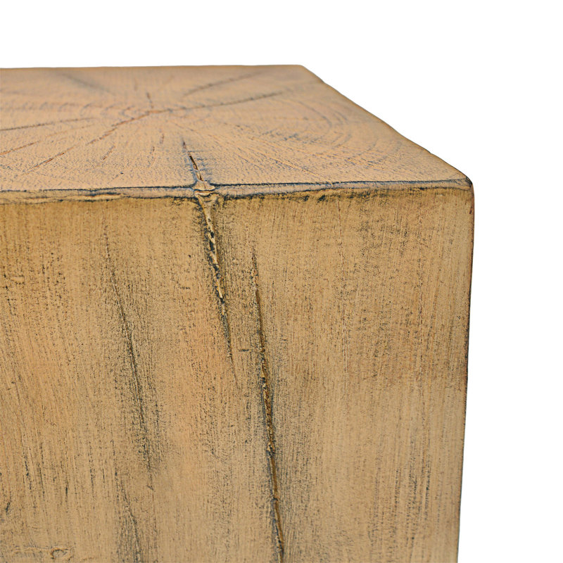 Table d'appoint intérieure / extérieure, Naturel, H 27,77 po x l 14,52 po x P 14,52 po