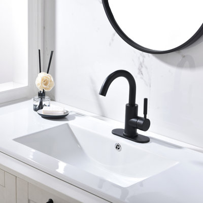 Single Hole Bathroom Faucet with Drain Assembly