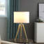 Lampe de table - hauteur réglable de 35,5 po à 25,75 po, finition laiton et or brillant, trépied moderne
