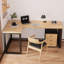 Bureau en bois massif en forme de L Burlywood-782834470-782834468