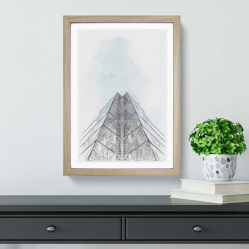 Sketching the Architecture Vol.55 - Picture Frame Drawing Print, 65cm H x 48cm W x 2cm D, Oak Framed