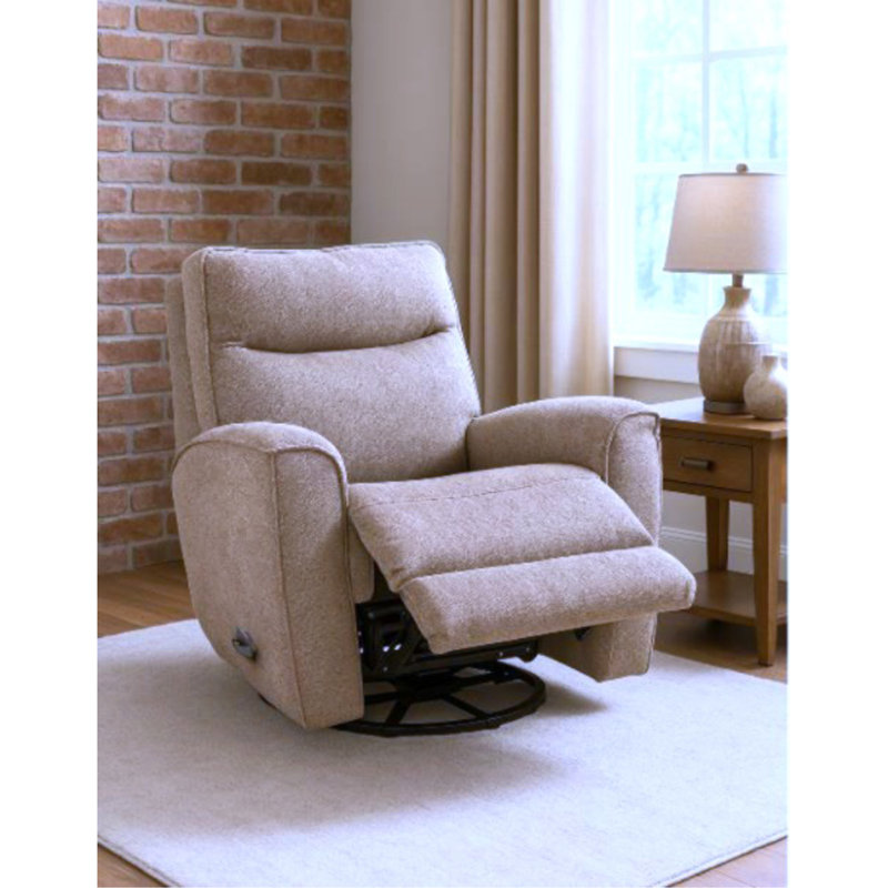Fauteuil inclinable pivotant en microfibre Cozy, Taupe