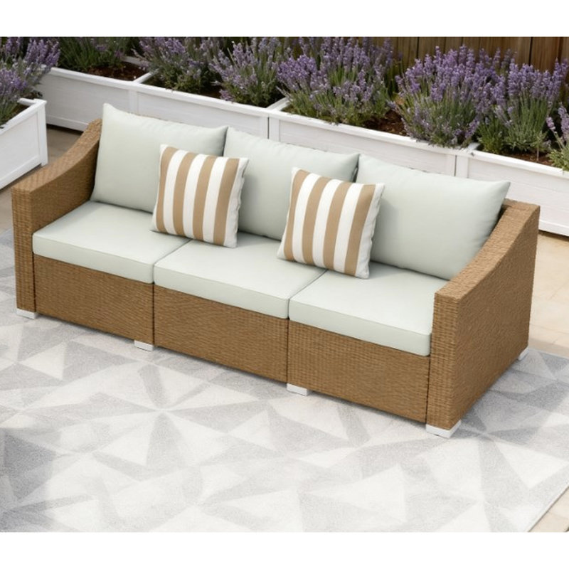 Mobilier d'extérieur avec coussins et coussins décoratifs tissés à la main, durable et résistant aux intempéries