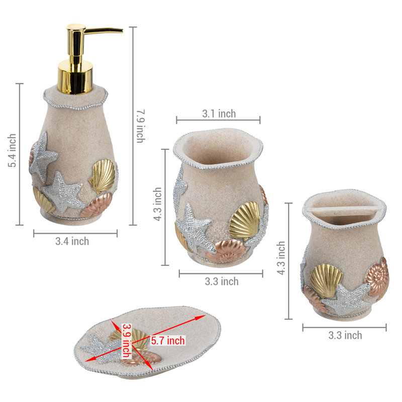 4 Piece Bathroom Accessory Set