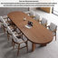 Table de conférence ovale en bois massif-1891005268