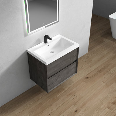 Seavy 29.3'' Single Bathroom Vanity with Acrylic Top
