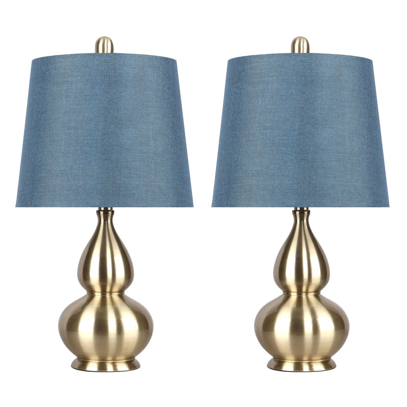 Ensemble de lampes de table 20,25 "Arruda, Laiton doux antique, Turquoise
