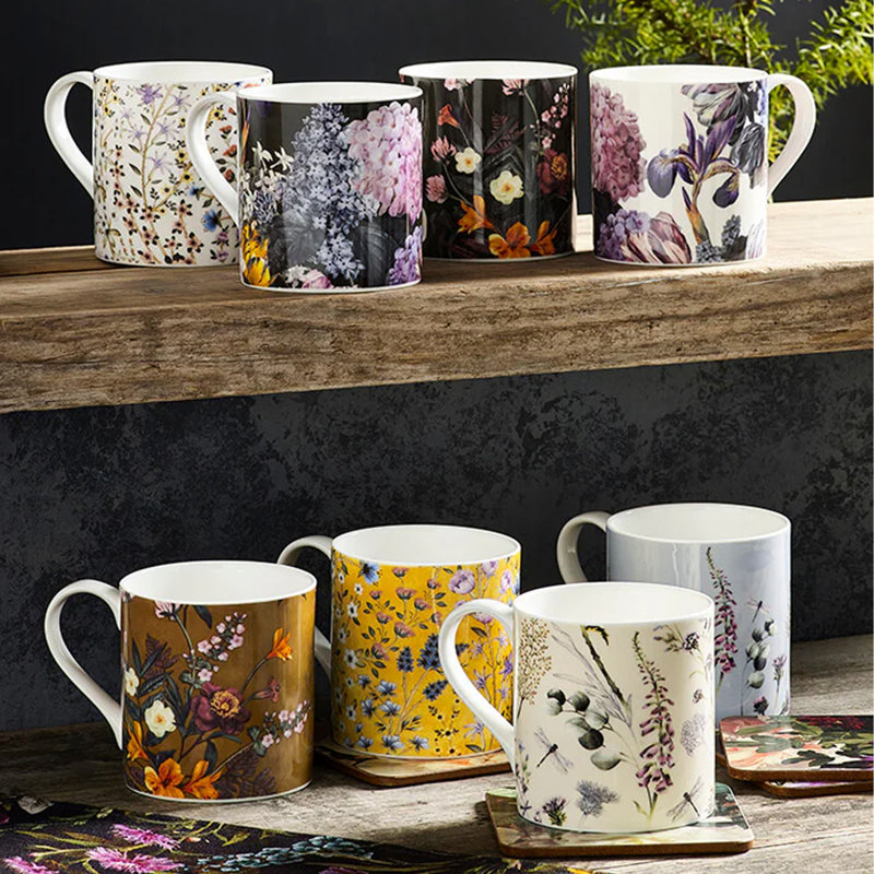 Bone China Latte Mug, Brown