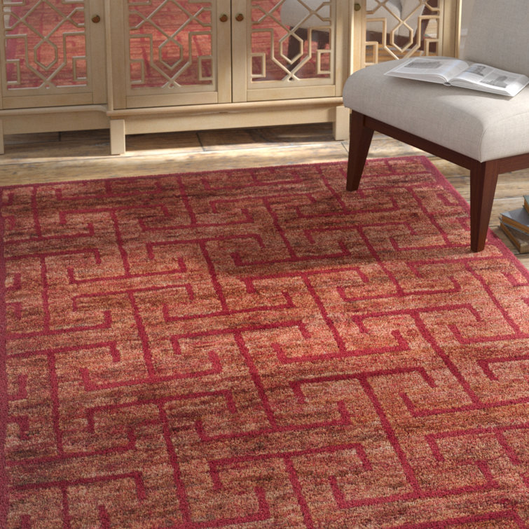 Tapis rouge en laine / chanvre / laine Bruce