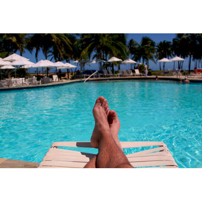 By The Swiming Pool - Wrapped Canvas Print