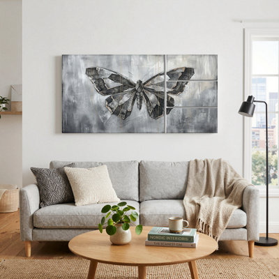 Ensemble de 1 tableau sur toile papillon