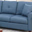 Canapé modulaire réversible en polyfibre bleu capitonné