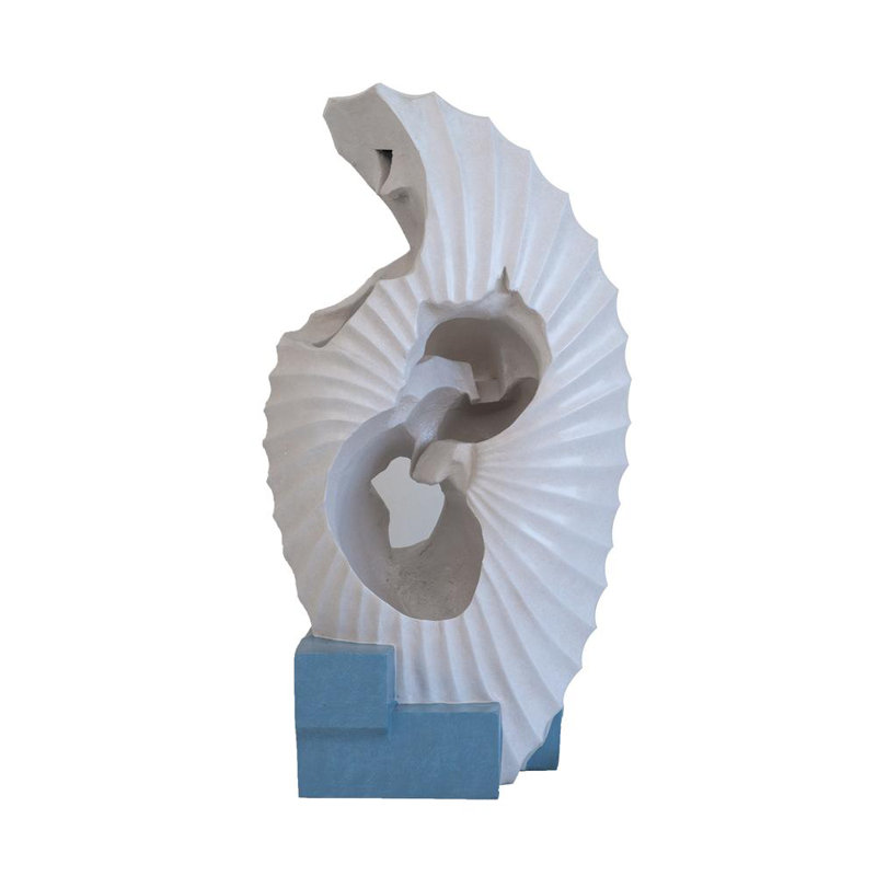 Contemporary Design Polyresin Water Fountain With Blue Base And LED Lights