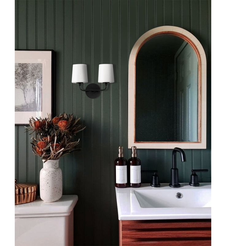 Areia Steel Armed Sconce, Black