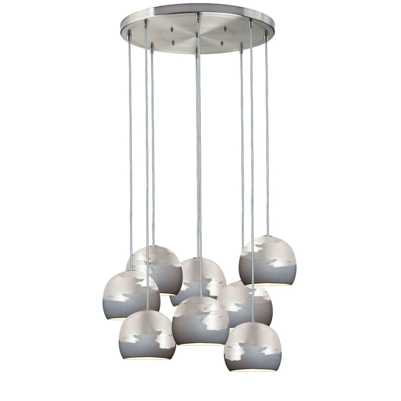 8 - Light Crystal Chandelier, 120" H x 24" W x 24" D, Gray/Silver, Black
