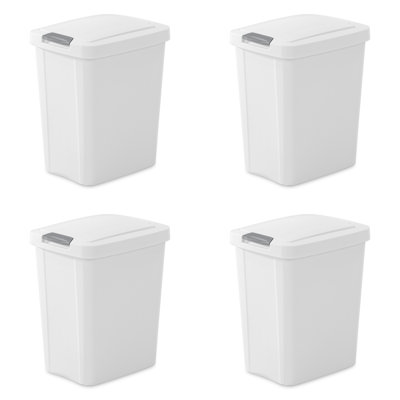 Sterilite TouchTop Wastebasket Trash Can with Latch
