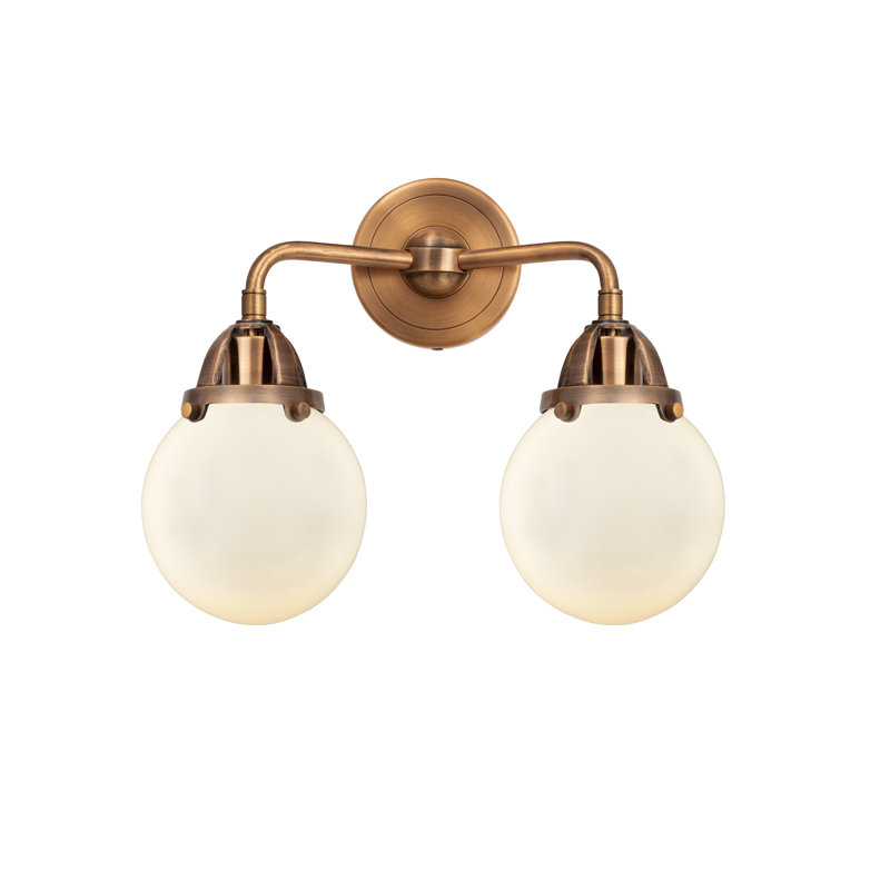 Shauna 2 - Light Vanity Light, Antique Copper, Matte White, Incandescent