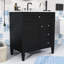 Meuble-lavabo simple en bois avec lavabo en céramique et multi-rangement Epke-1848324479