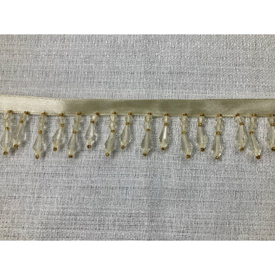 Perles en cristal de frange de 1,5 po de largeur avec bordure en cristal vendue à la main