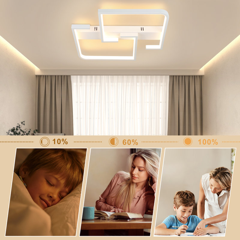 Casein LED Flush Mount, White