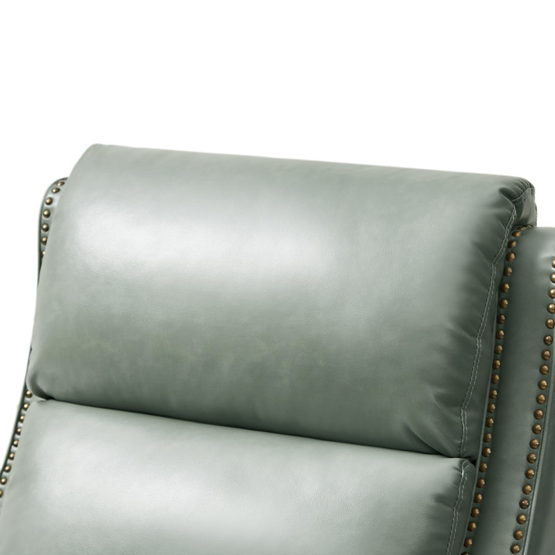 Medlin 31''W Transitional Faux Leather Dual Motor Swivel Rocker Recliner with USB Ports (Set of 2), Green