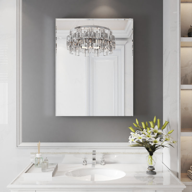Metal Rectangle Mirror, 32" x 40", Silver
