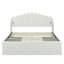 Grand lit plateforme tapissier avec 4 tiroirs et 2 ports USB, beige