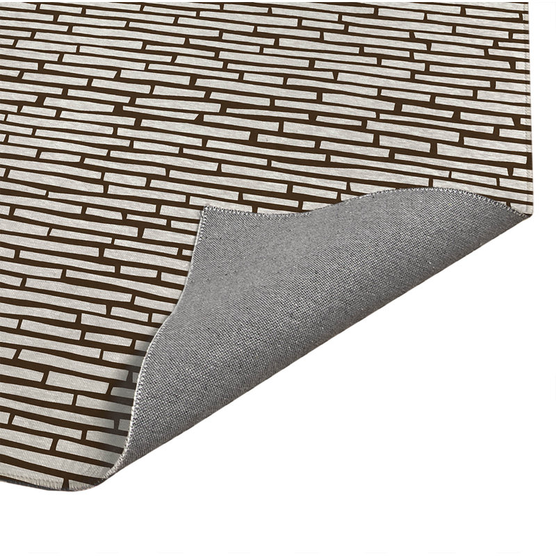 Tapis de cuisine à profil bas, Mocha Brown Striped, Rectangle 5' x 7'