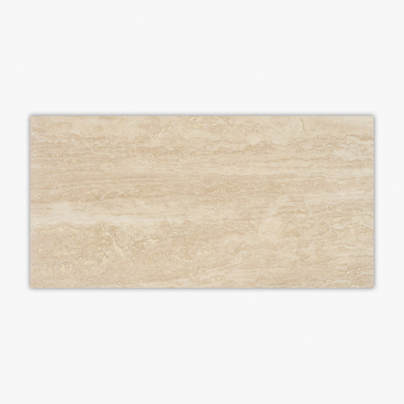 Ivory Vein-Cut Honed Filled 12x24 Travertine Tile