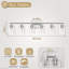Applique murale 6 lumières en nickel nickel brossé pour salle de bain, verre cylindrique transparent-1713517558