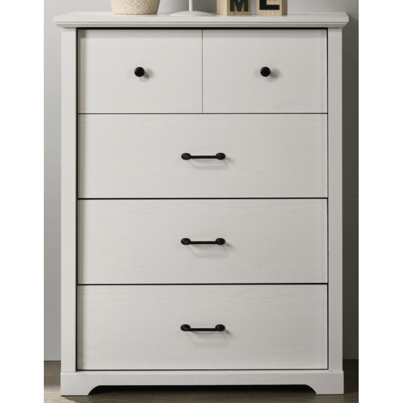 Commode blanche à 4 tiroirs avec poignées noires L 32 po Lippert, Blanc