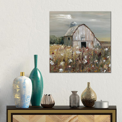 Wildflower Barn by Sally Swatland - Wrapped Canvas Gallery-Wrapped Canvas Giclée