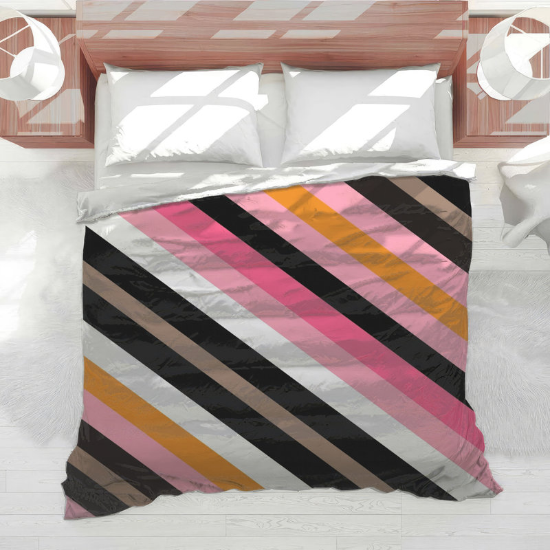 Diagonal Multicolor Stripes Comforter, Twin