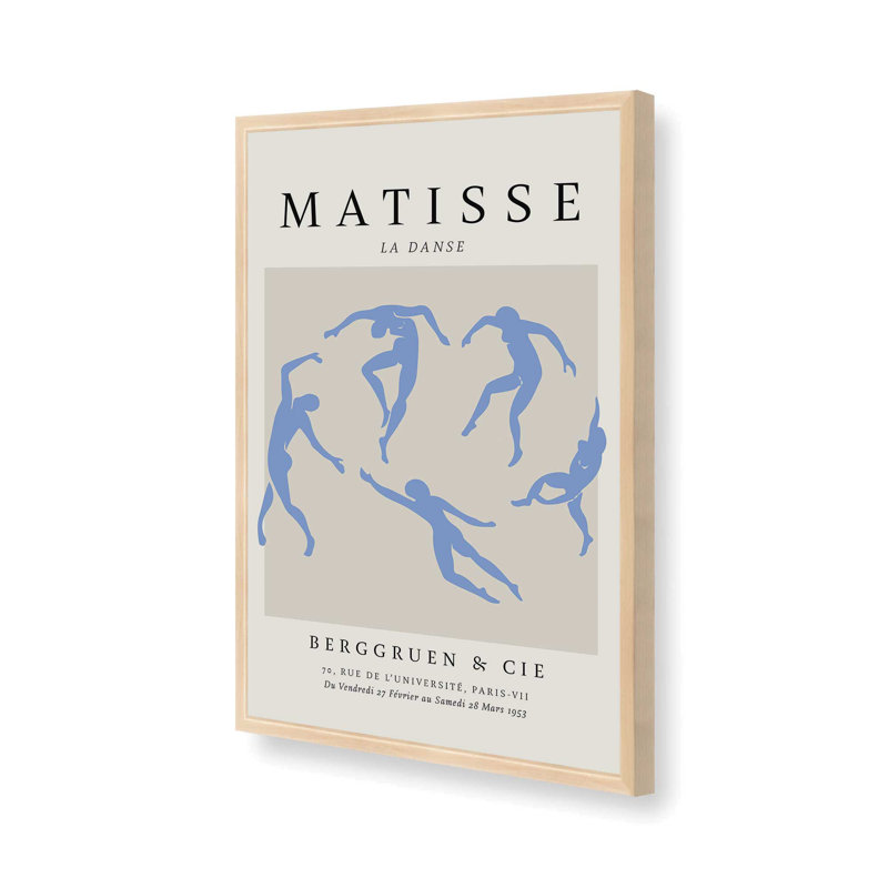 «La Danse in Blue Matisse», reproduction d'affiche, H 21 po x l 17 po x P 1,25 po, Érable brut