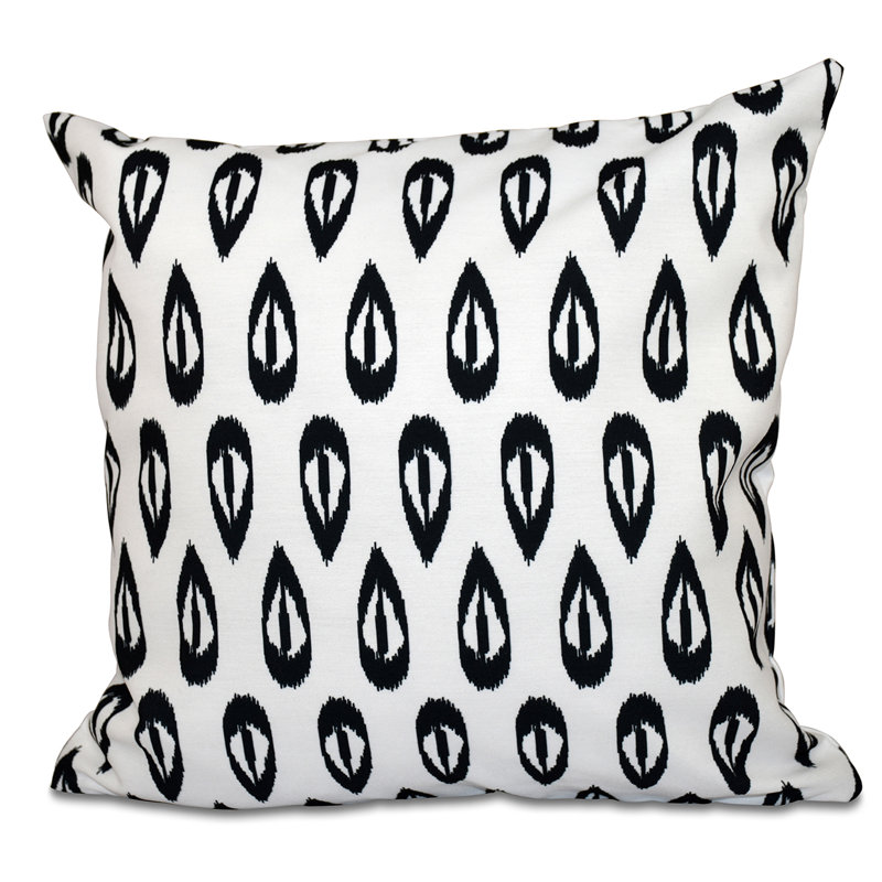 Housse de coussin carré et insert, Noir, H 18 po x l 18 po