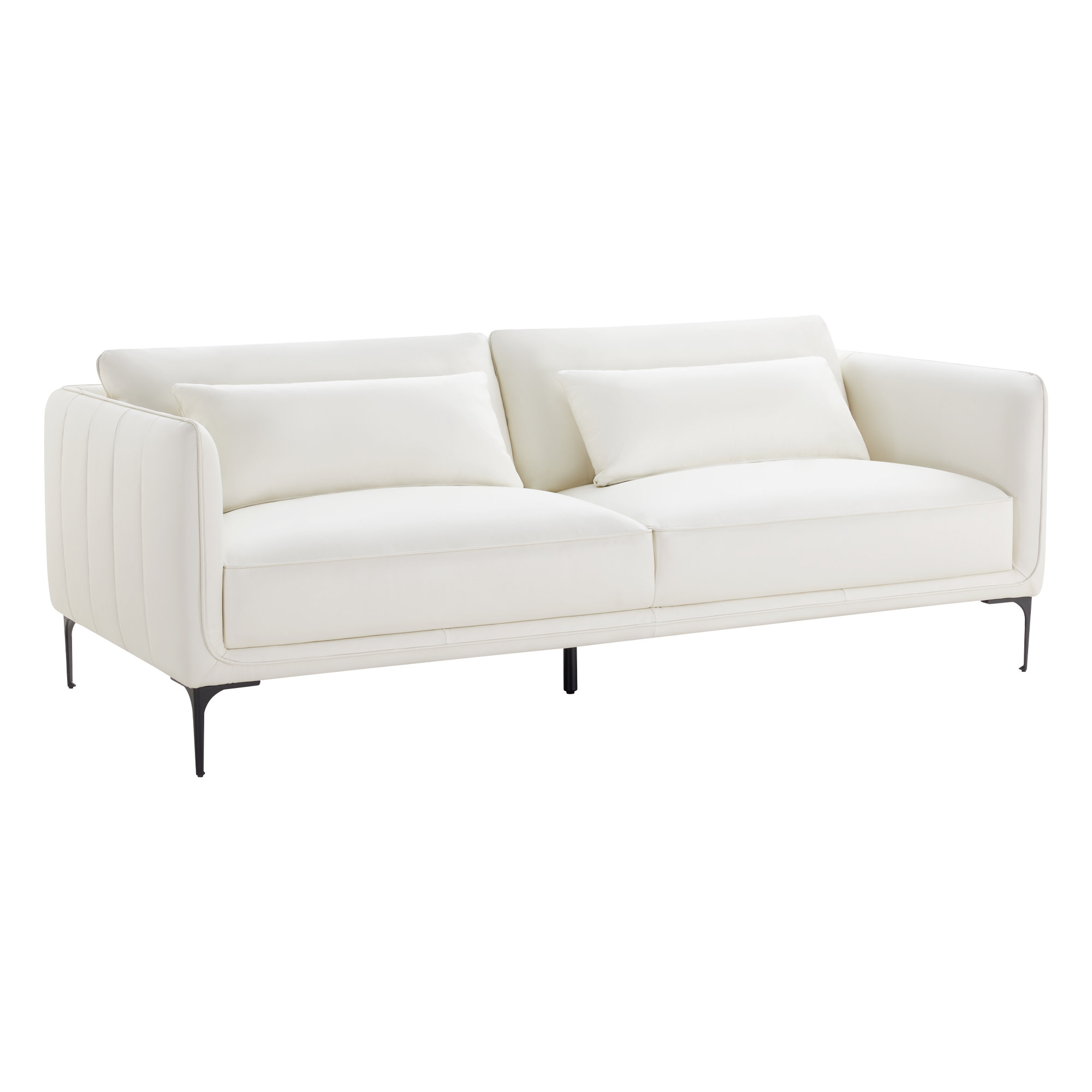 Rae 2 Piece Upholstered Living Room Set, Impression White